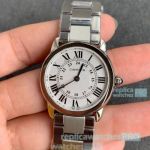 Swiss Quartz Replica Cartier Ronde Solo De Cartier Watch SS White Dial
